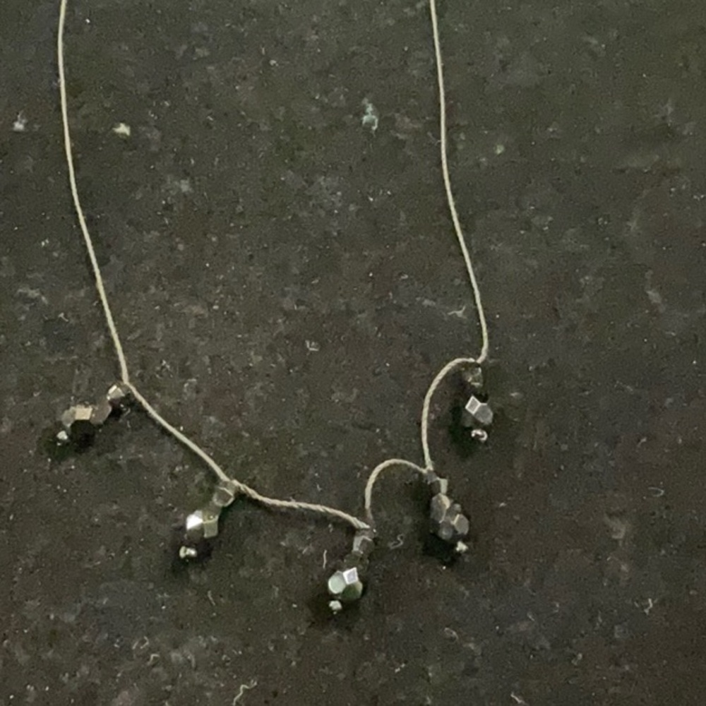 Simple dainty black bead necklace